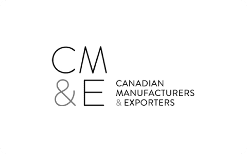 CM&E logo showing stylized letters CM & E beside text "Canadian Manufacturers & Exporters" in black and gray